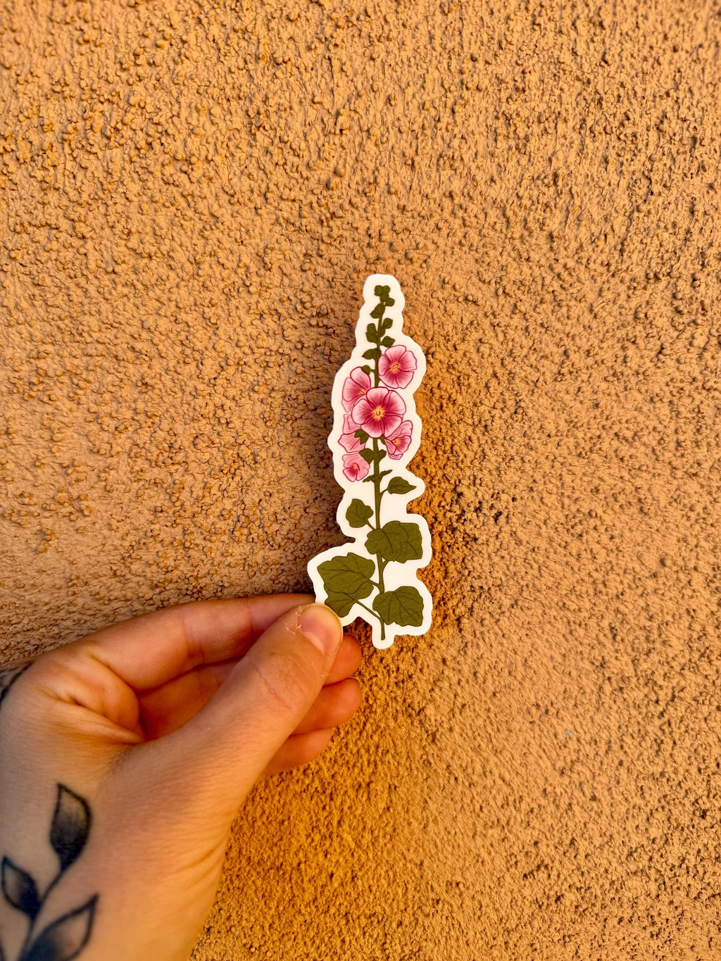 Hollyhock Flower Sticker