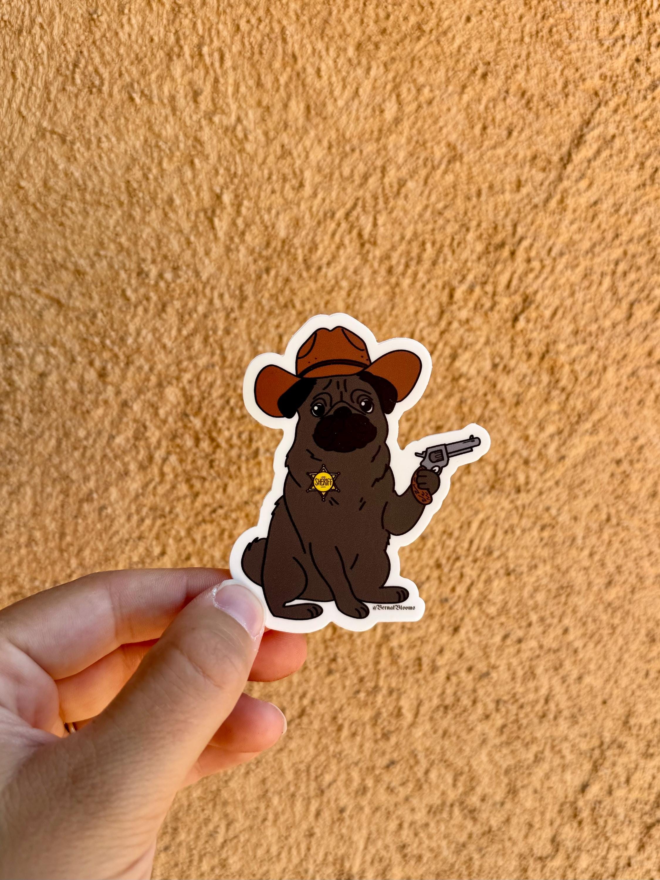 Pug Sheriff Sticker