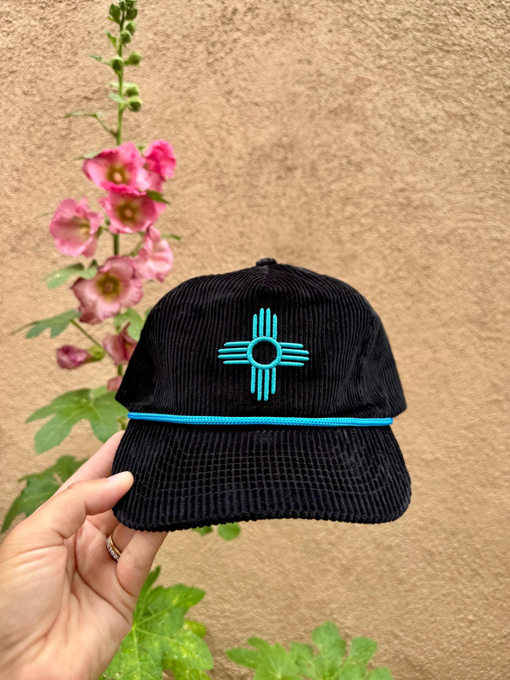 Embroidered Zia Symbol Corduroy Hat