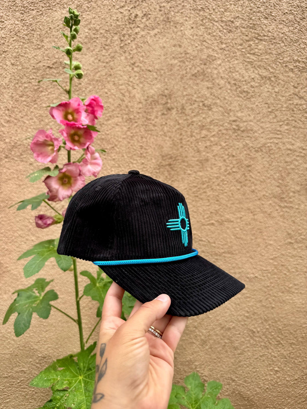 Embroidered Zia Symbol Corduroy Hat