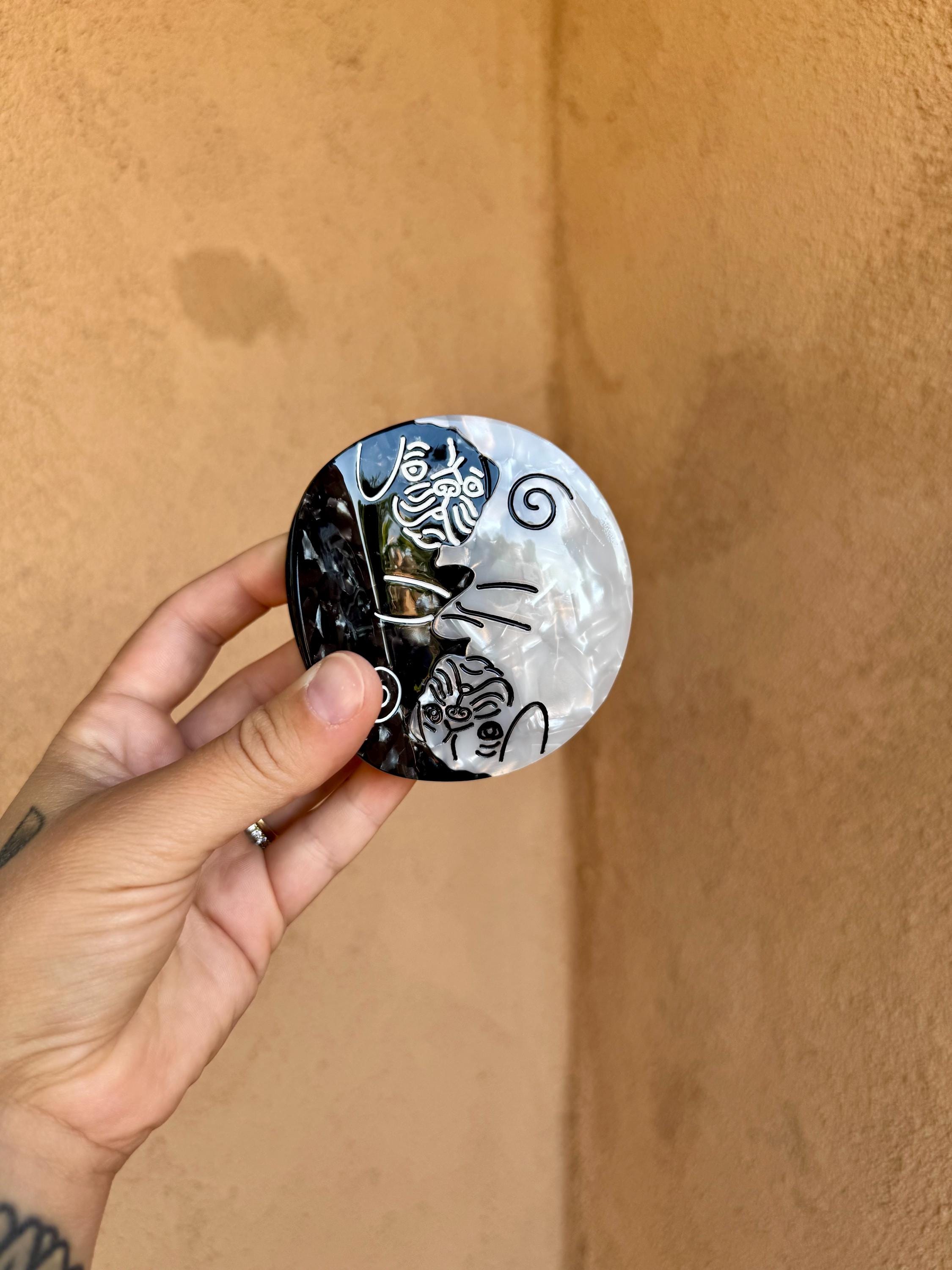 Pug Ying Yang Hair Claw Clip