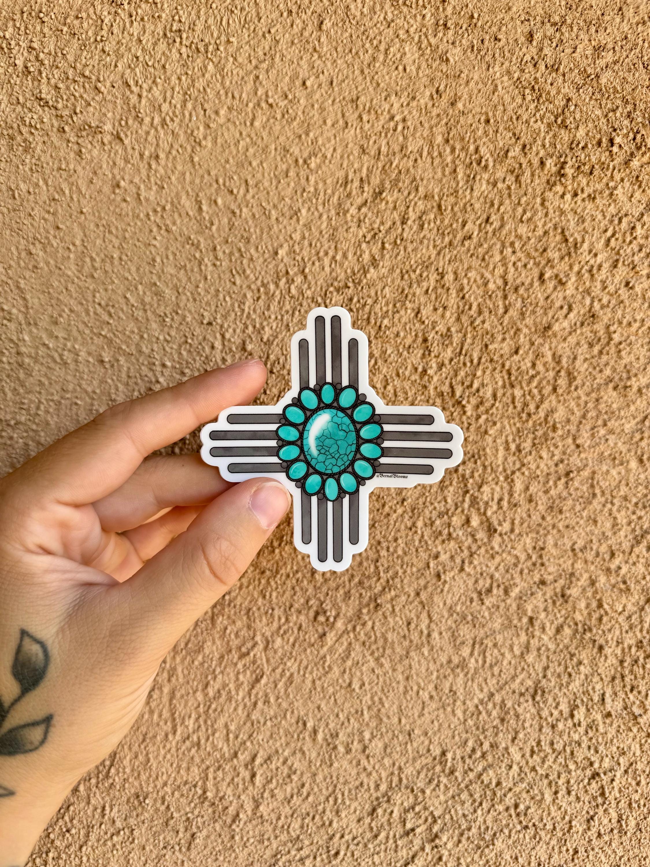 Zia Symbol Turquoise Sticker