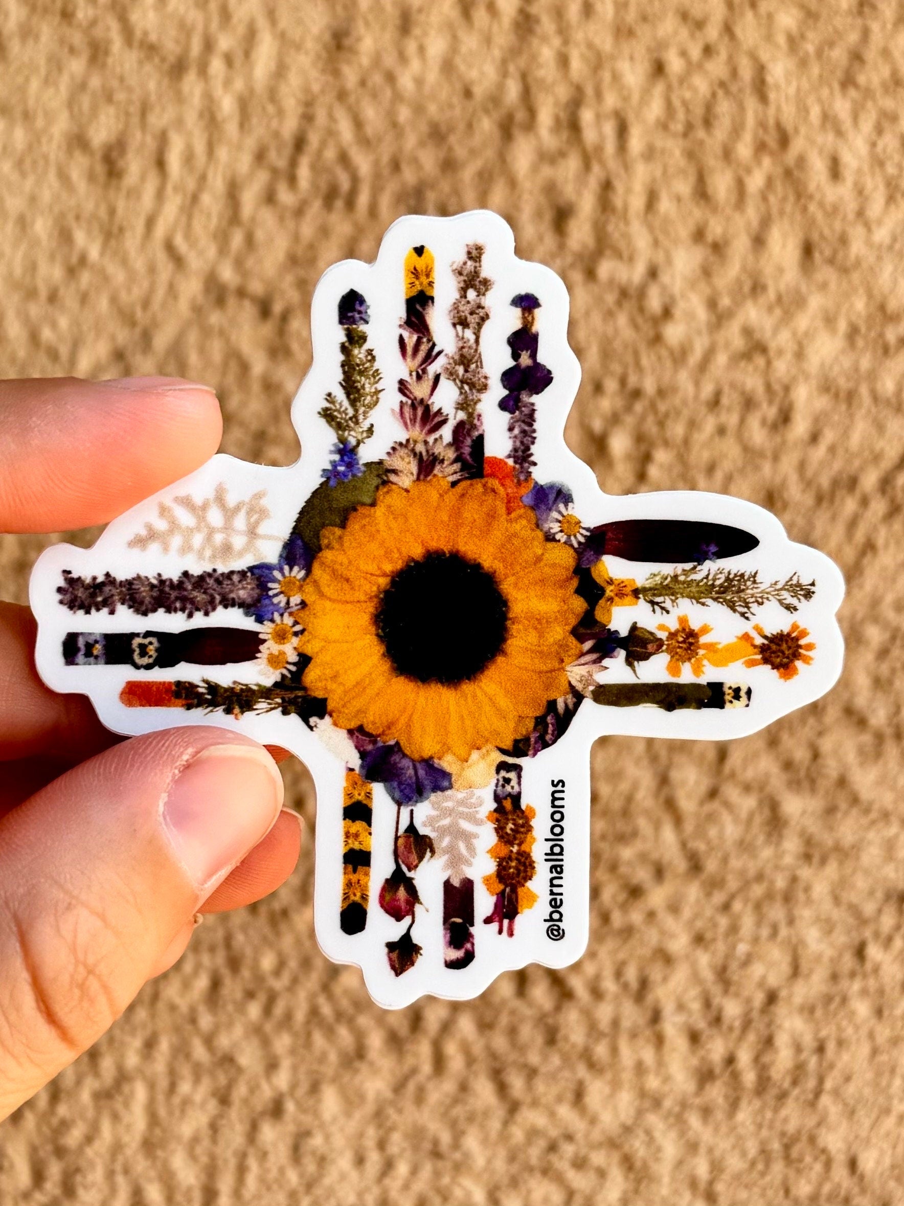 Zia Symbol Pressed Flowers