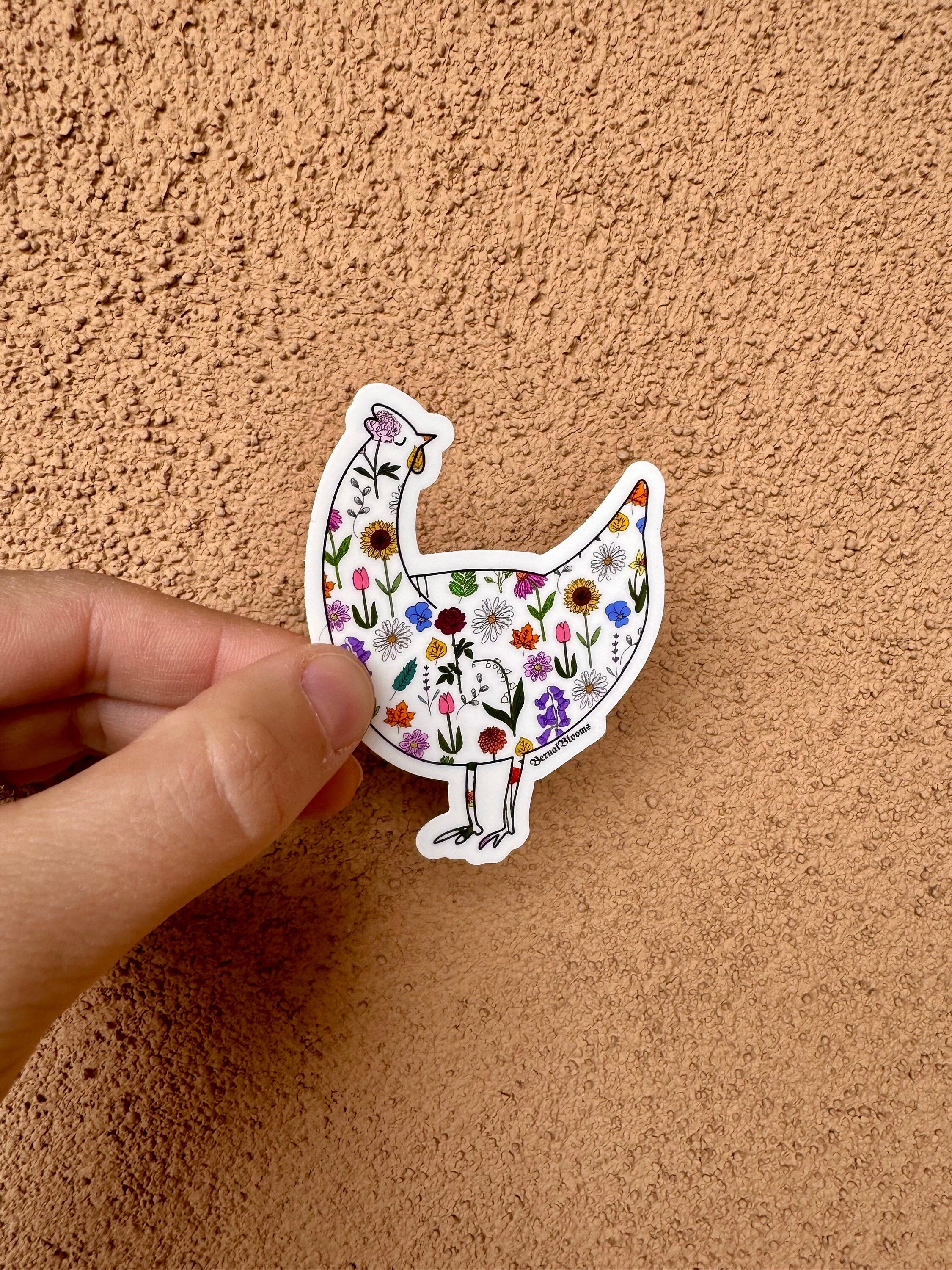 Floral Chicken Sticker