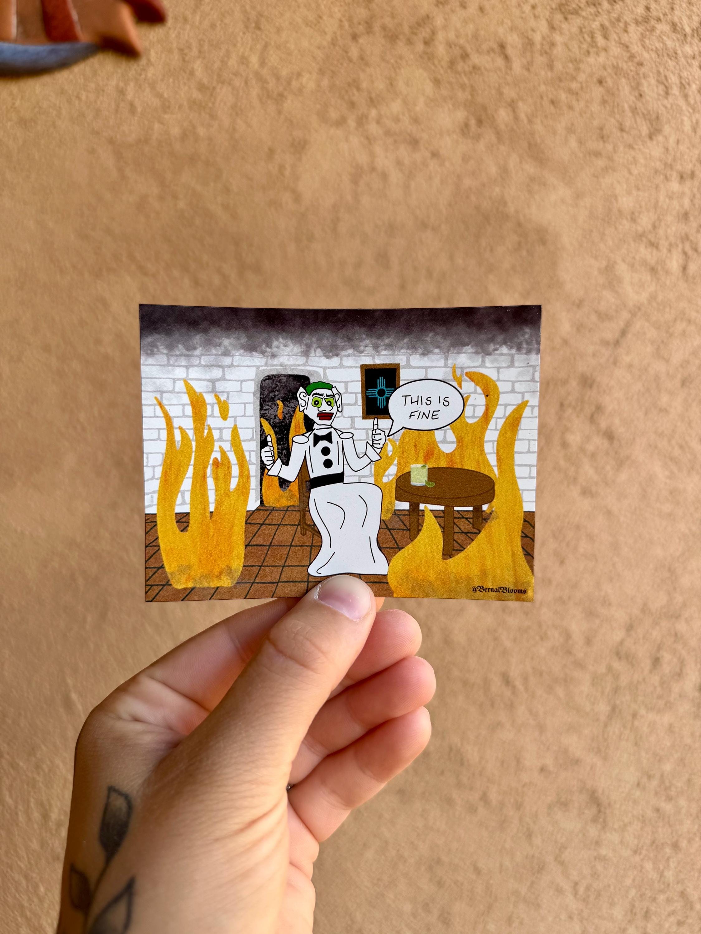 Zozobra This is Fine Fridge Magnet