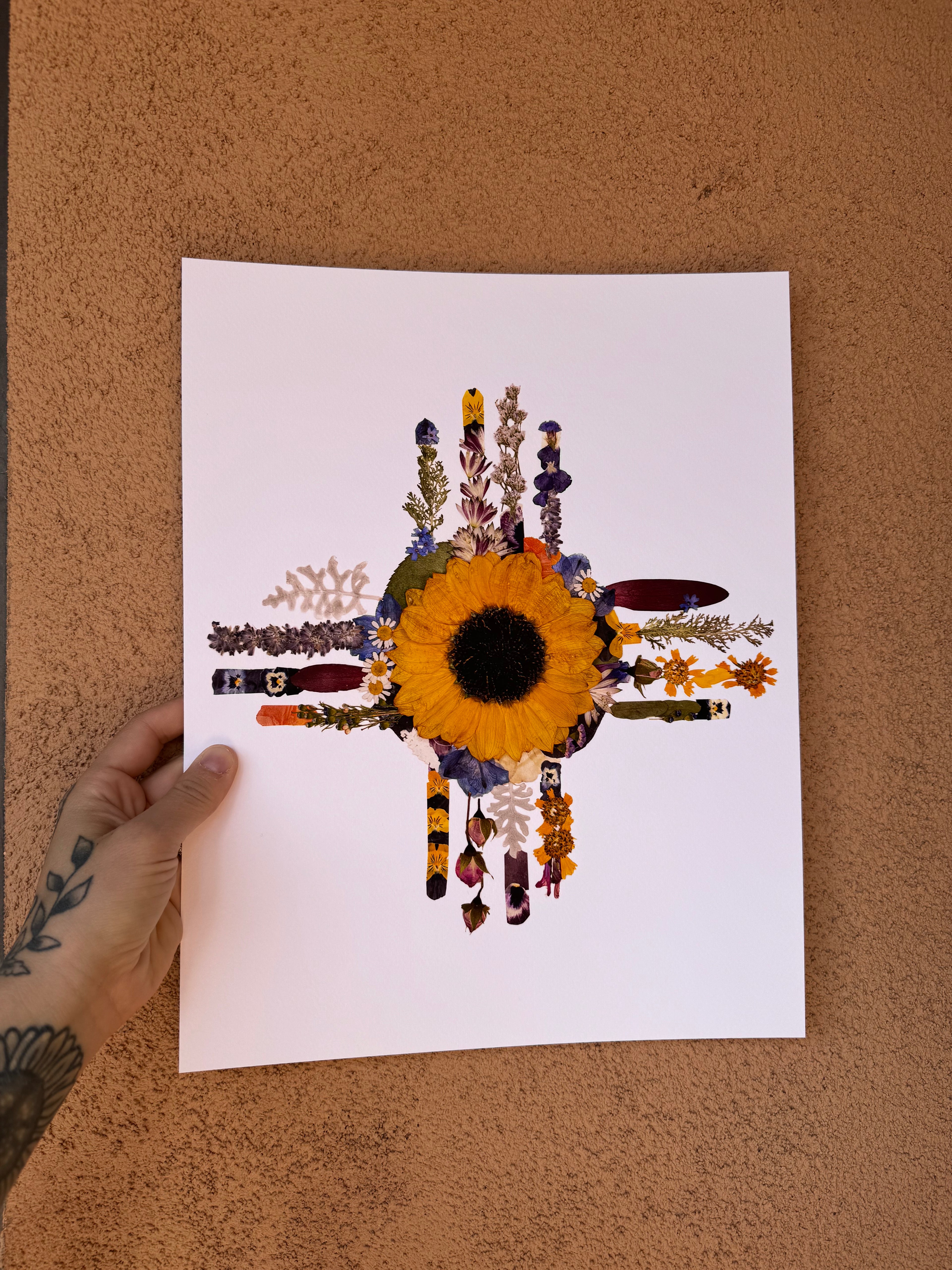 Zia Pressed Flower Print