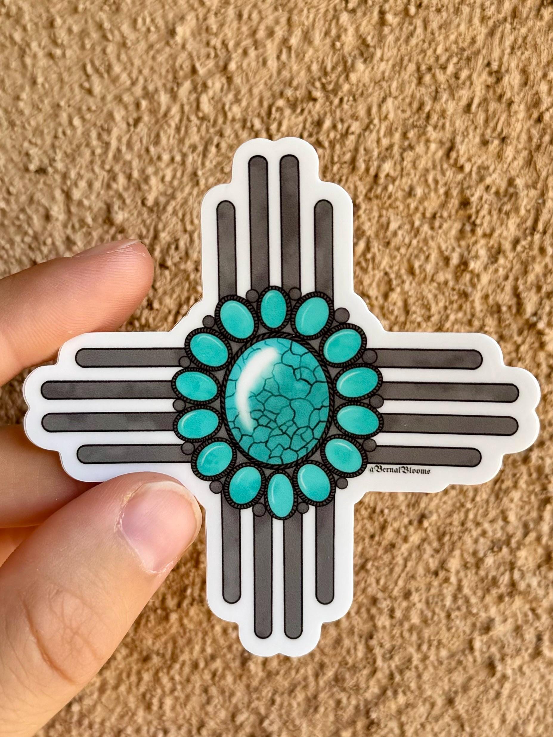 Zia Symbol Turquoise Sticker