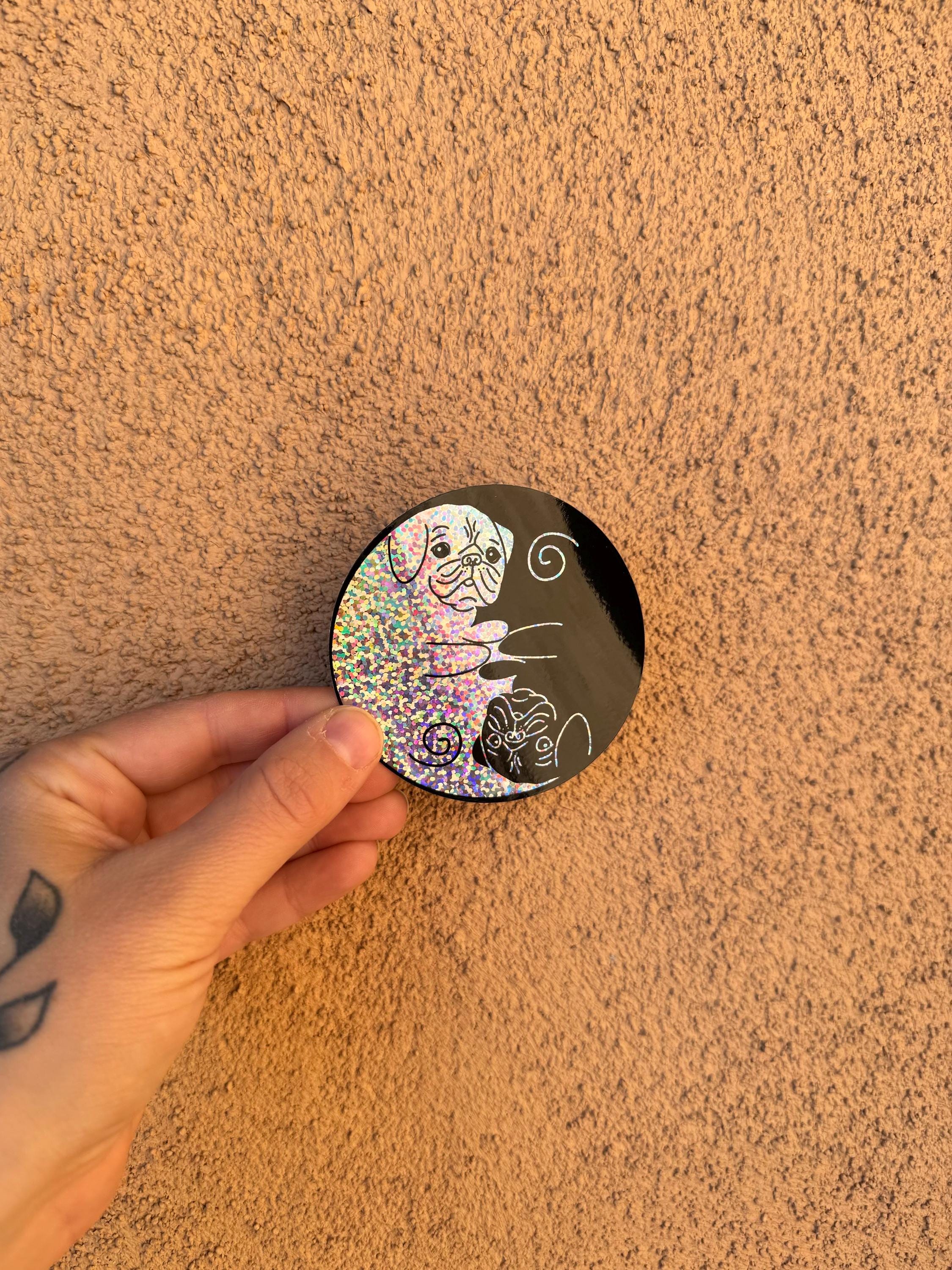 Pug Ying Yang Sticker