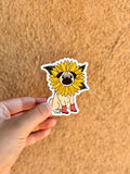 Sunflower Pug Sticker