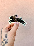 Folk Art Rabbit Holographic Sticker