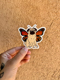Pug Butterfly Sticker