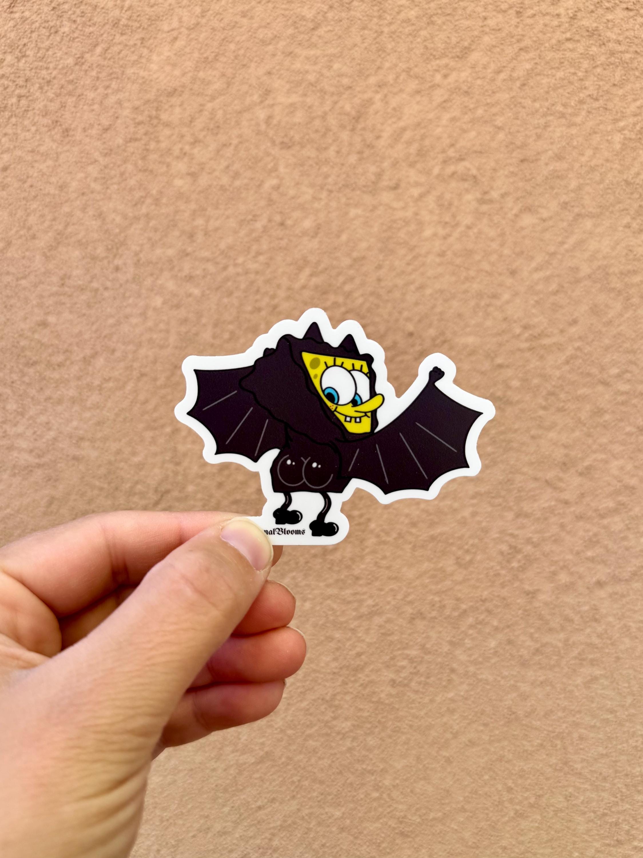 Cartoon Sponge Bat Sticker